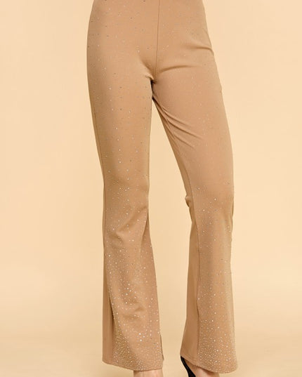 Y0426BS YOGA BELL BOTTOMS PANTS WITH RHINESTONE