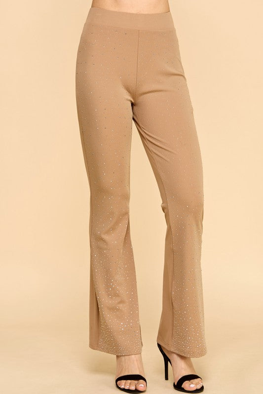 Y0426BS YOGA BELL BOTTOMS PANTS WITH RHINESTONE