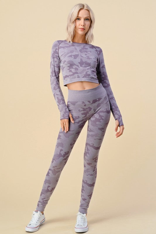 SP50LSSET CAMOUFLAGE CROP SET