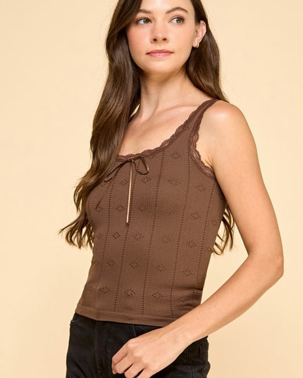 PT004L LACE TRIM TANK TOP