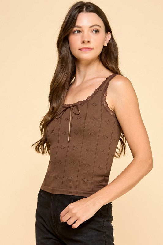 PT004L LACE TRIM TANK TOP