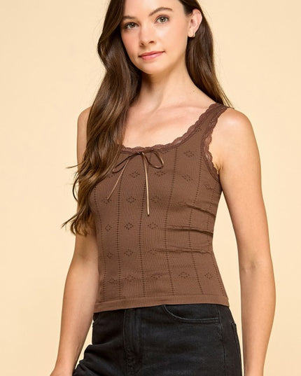 PT004L LACE TRIM TANK TOP