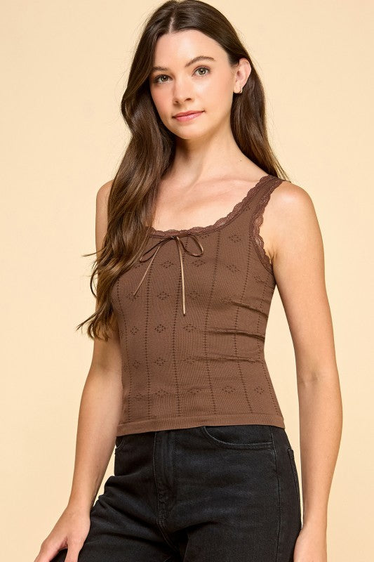 PT004L LACE TRIM TANK TOP