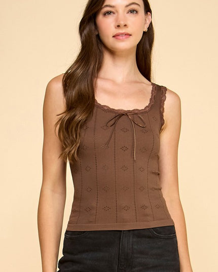 PT004L LACE TRIM TANK TOP