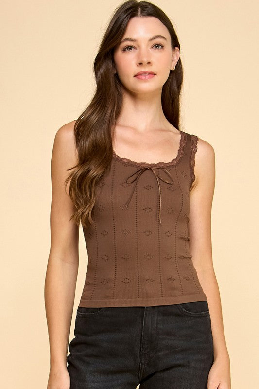 PT004L LACE TRIM TANK TOP