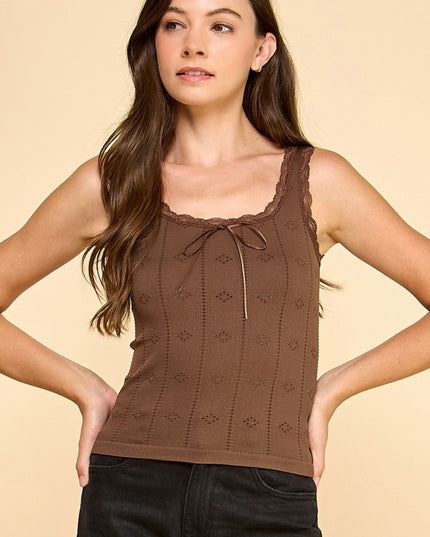 PT004L LACE TRIM TANK TOP