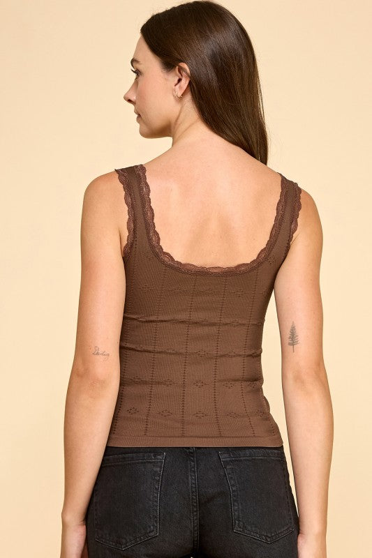 PT004L LACE TRIM TANK TOP