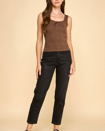 PT004L LACE TRIM TANK TOP