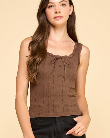 PT004L LACE TRIM TANK TOP