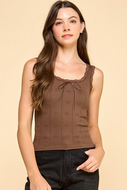 PT004L LACE TRIM TANK TOP