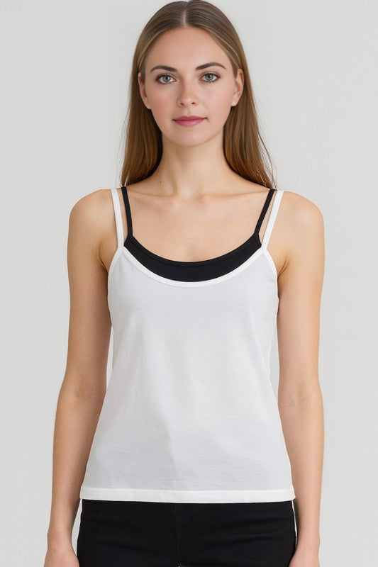PT38 DOUBLE LAYER CAMI TANK TOP
