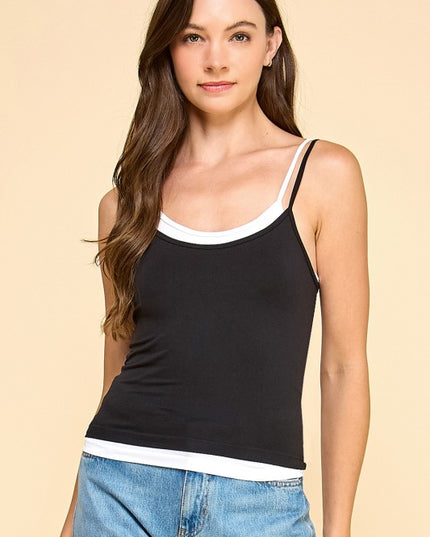 PT38 DOUBLE LAYER CAMI TANK TOP