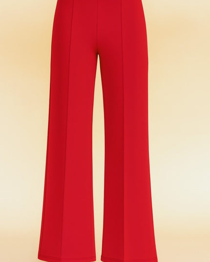 YC33 SOLID PLEATED HIGH RISE PANTS