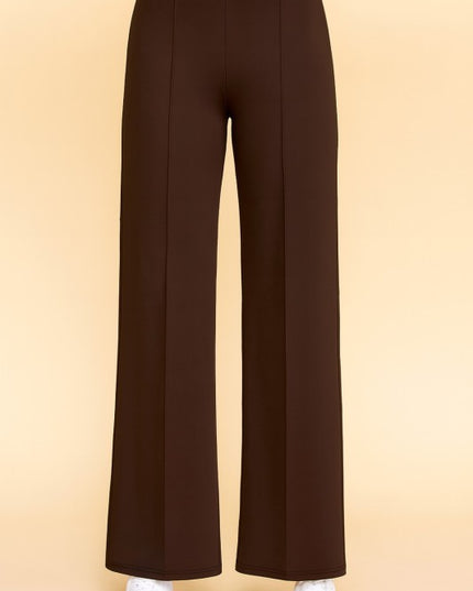 YC33 SOLID PLEATED HIGH RISE PANTS