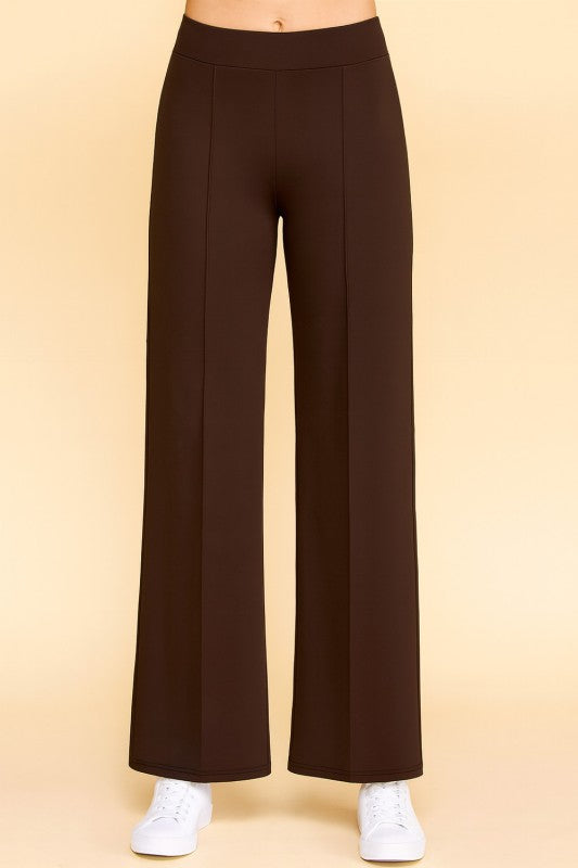 YC33 SOLID PLEATED HIGH RISE PANTS