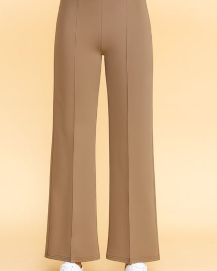 YC33 SOLID PLEATED HIGH RISE PANTS