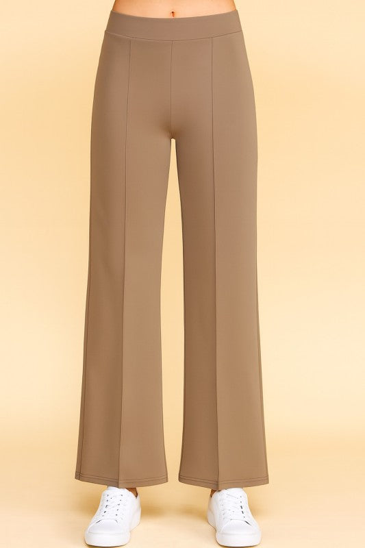 YC33 SOLID PLEATED HIGH RISE PANTS