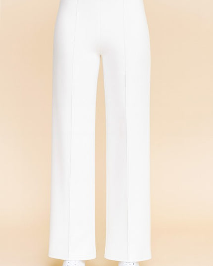 YC33 SOLID PLEATED HIGH RISE PANTS