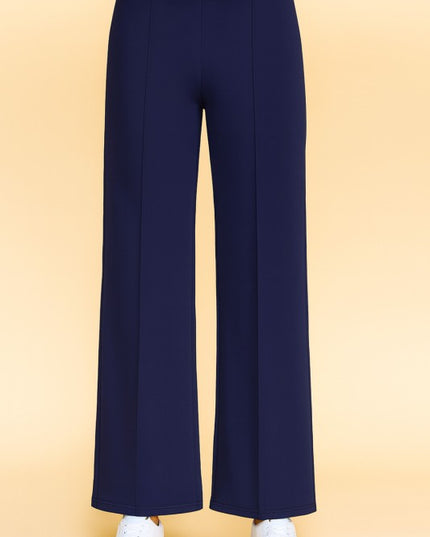 YC33 SOLID PLEATED HIGH RISE PANTS