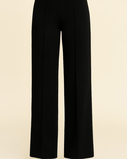 YC33 SOLID PLEATED HIGH RISE PANTS