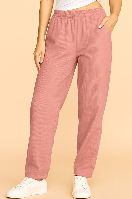 CF0504 RELAXED CORDUROY STRAIGHT PANTS WITH FUR LINING