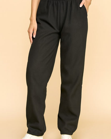 CF0504X PLUS SIZE RELAXED CORDUROY STRAIGHT PANTS WITH FUR