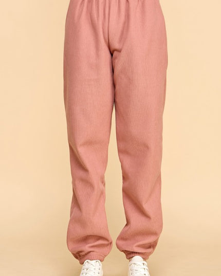 CF0503X PLUS SIZE STRETCH CORDUROY FUR JOGGERS