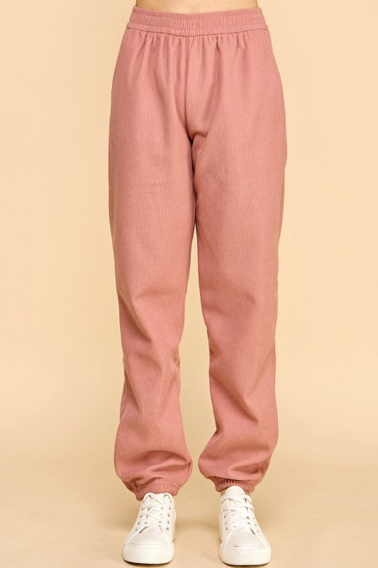 CF0503X PLUS SIZE STRETCH CORDUROY FUR JOGGERS