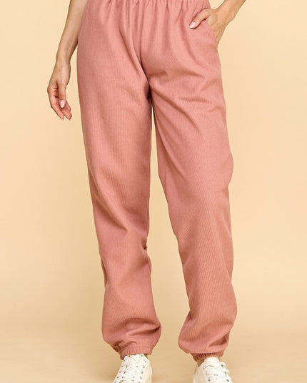 CF0503X PLUS SIZE STRETCH CORDUROY FUR JOGGERS