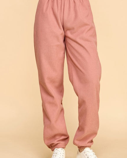 CF0503X PLUS SIZE STRETCH CORDUROY FUR JOGGERS