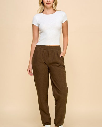 CF0503X PLUS SIZE STRETCH CORDUROY FUR JOGGERS