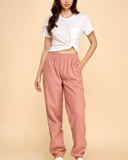CF0503X PLUS SIZE STRETCH CORDUROY FUR JOGGERS