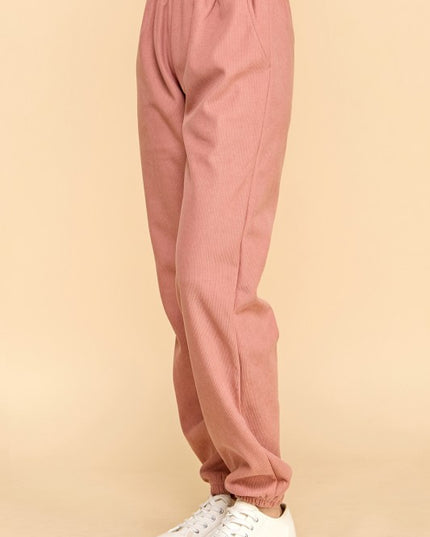 CF0503X PLUS SIZE STRETCH CORDUROY FUR JOGGERS
