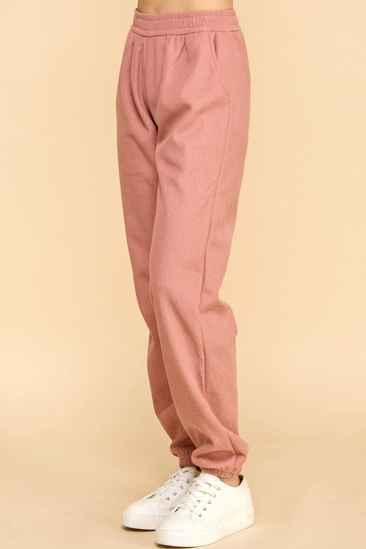 CF0503X PLUS SIZE STRETCH CORDUROY FUR JOGGERS