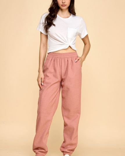 CF0503X PLUS SIZE STRETCH CORDUROY FUR JOGGERS