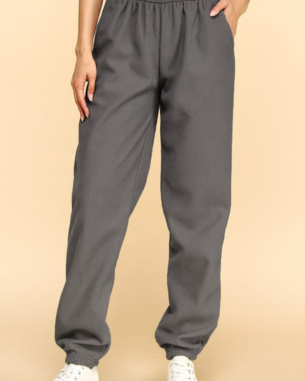 CF0503X PLUS SIZE STRETCH CORDUROY FUR JOGGERS