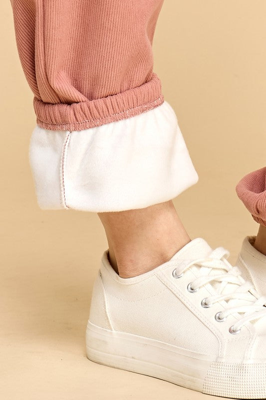 CF0503X PLUS SIZE STRETCH CORDUROY FUR JOGGERS