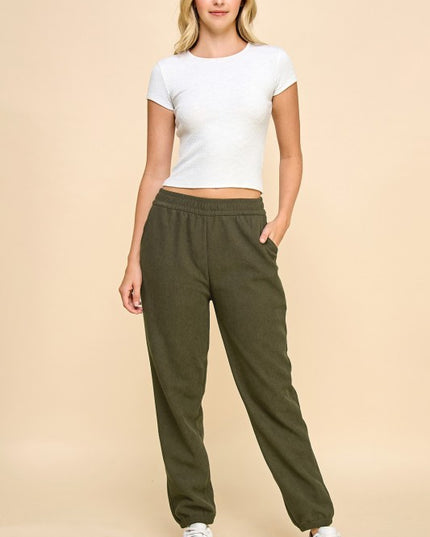 CF0503X PLUS SIZE STRETCH CORDUROY FUR JOGGERS