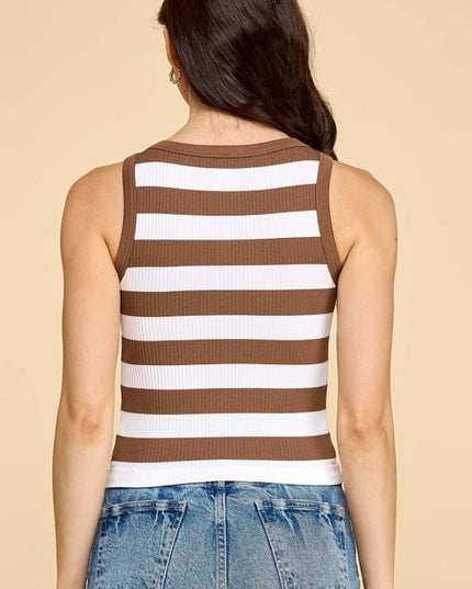 NT37 BOLD STRIPE RIBBED TANK TOP
