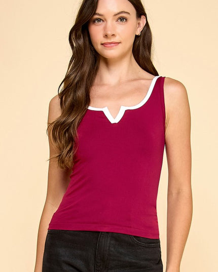 PT39 NOTCHED NECK TANK TOP