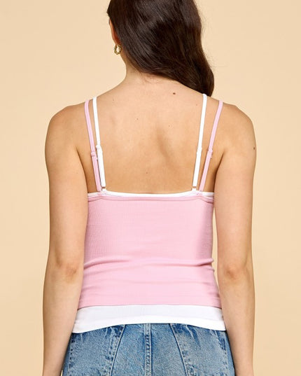 PT41 DOUBLE LAYERED CAMI TANK TOP