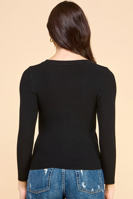 CRN01 CLASSIC ROUND NECK LONG SLEEVE KNIT SWEATER