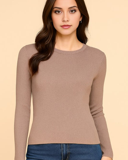 CRN01 CLASSIC ROUND NECK LONG SLEEVE KNIT SWEATER