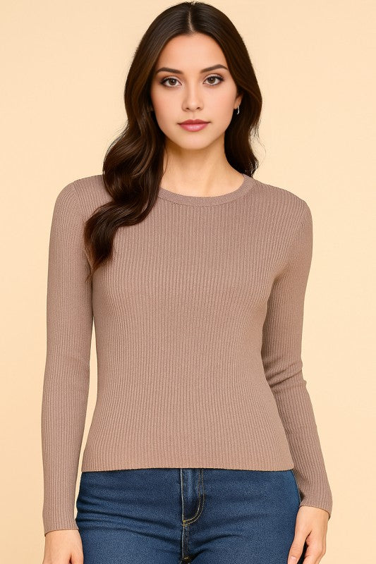 CRN01 CLASSIC ROUND NECK LONG SLEEVE KNIT SWEATER