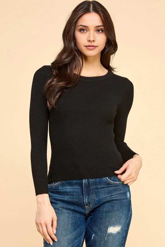 CRN01 CLASSIC ROUND NECK LONG SLEEVE KNIT SWEATER