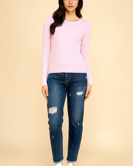 CRN01 CLASSIC ROUND NECK LONG SLEEVE KNIT SWEATER