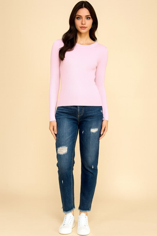 CRN01 CLASSIC ROUND NECK LONG SLEEVE KNIT SWEATER