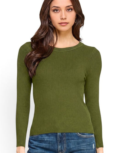 CRN01 Classic Round Neck – Long Sleeve Knit Sweater
