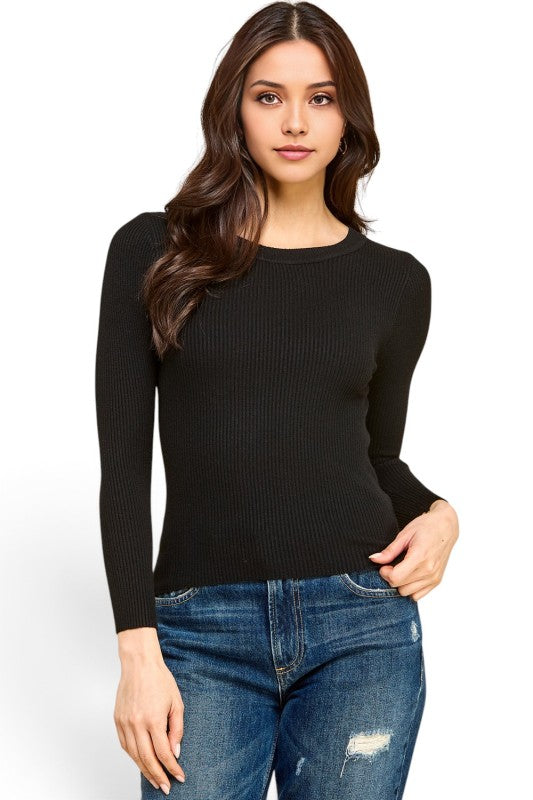 CRN01 Classic Round Neck – Long Sleeve Knit Sweater