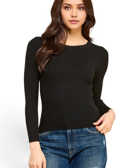 CRN01 Classic Round Neck – Long Sleeve Knit Sweater